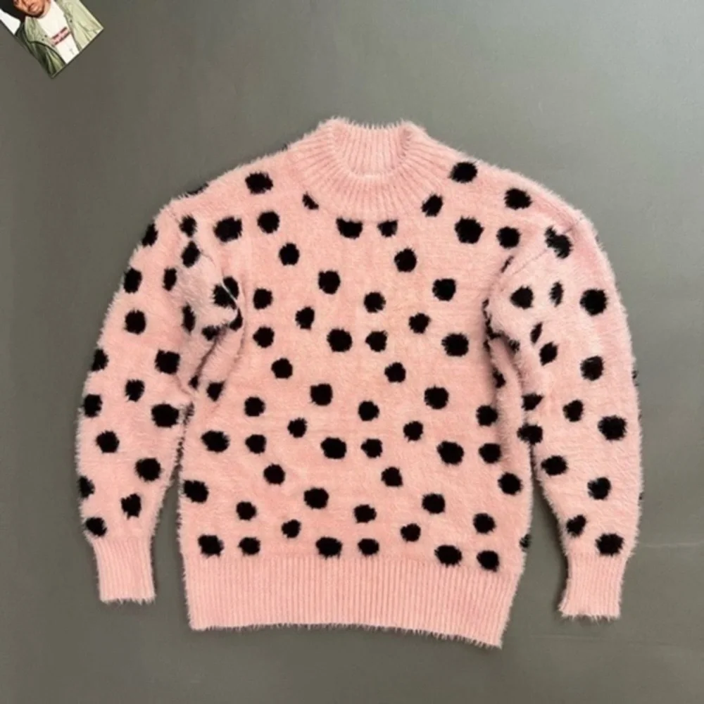 Pink & Black Polkadot Sweater